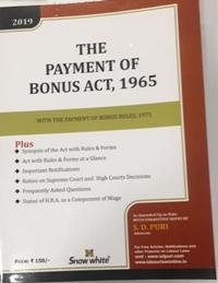  Buy THE PAYMENT OF BONUS ACT, 1965
